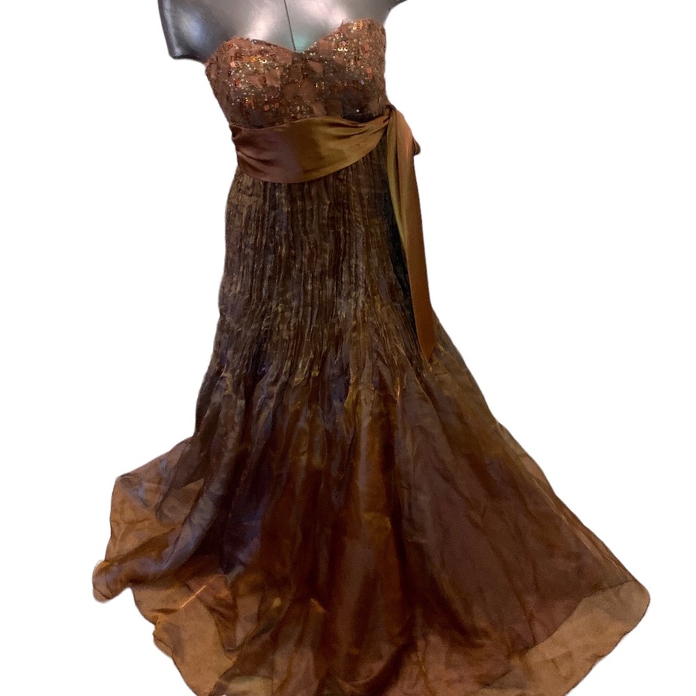 Mac Duggal Couture Sequin Strapless PROM PAGEANT Bridesmaid Wedding Gown Dress